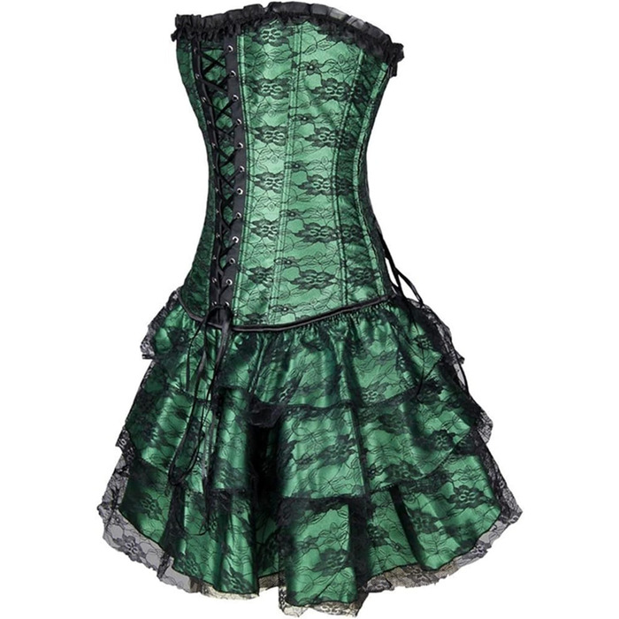 Корсет жіночий з кісточками, над бюстом, для корекції фігури, великі розміри, шнурівка, Body Shaper, зелений, M