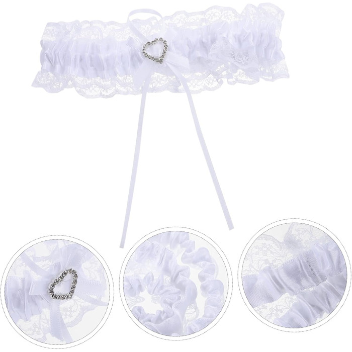 Набір мереживних стрічок для ніг (4 шт.) SHERCHPRY – аксесуари для весілля та урочистих подій, білі мереживні стрічки для ніг, 18x4 см
