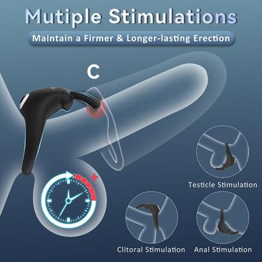 Вібратор для чоловіків Kuaecr - кільце для статевого члена з 10 режимами, силікон, для пар, стимулятор клітора, покращення ерекції