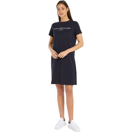 Сукня-футболка Tommy Hilfiger жіноча блакитна (Desert Sky) з коротким рукавом, бавовна, літня, розмір M