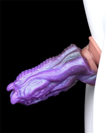 Чохол для статевого члена з нековзким покриттям, потовщений, кільце для яєчок, відкритий чохол для статевого члена, збільшення статевого члена, рукав для статевого члена для збільшення ерекції, затримка еякуляції, іграшка для дорослих для чоловіків, фіоле