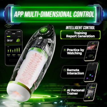 Електричний мастурбатор для чоловіків - бездротовий стакан з 10 режимами, телескопічною функцією та нагрівом 42°C