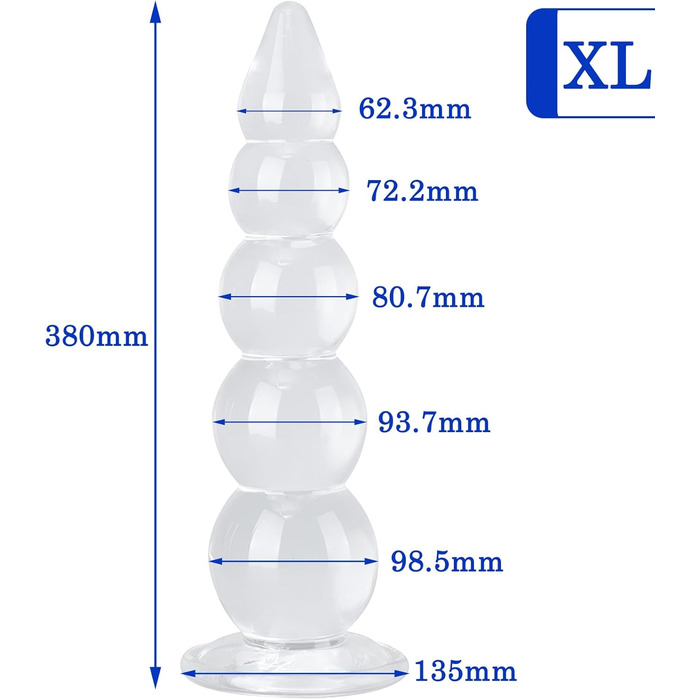 Анальний дildo BDSMYOU, 38 см: великий анальний плагін з присоскою для розширення ануса, сексуальна іграшка для чоловіків, жінок та пар