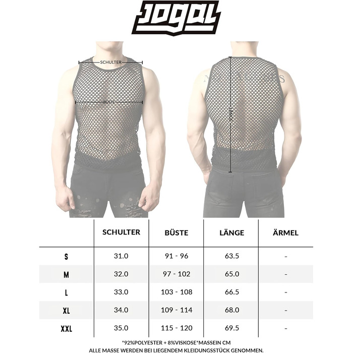 Чоловіча майка JOGAL з еластичною сіткою, прозора, без рукавів, червона/коричнева