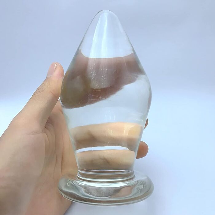 Анальний пробка зі скла ScreaAss Big Glas, 4.5/7.5/8 см, прозорий кристал, для чоловіків та жінок, SM bondage