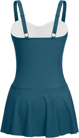 Купальник Aqua Eve суцільний з ефектом корекції живота, з спідницею, блакитно-зелений XL (Trace Of Paradise)