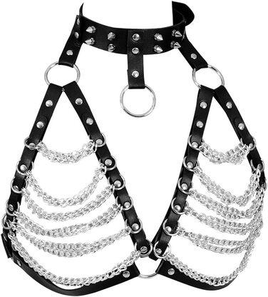 Корсет-нагрудник з шкіри для жінок PETMHS, чорний, готичний стиль