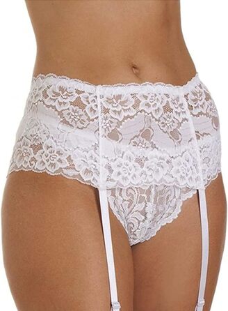 Пояс Silky Sexy Straps, червоний або білий, широкий, з мережива (M)