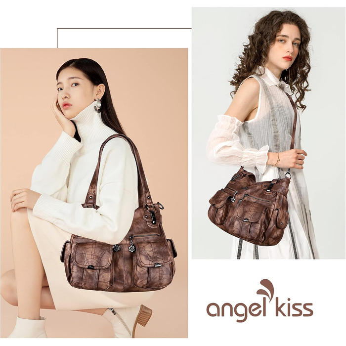 Жіноча сумка-шопер Angel Kiss через плече (Tote-Hobo-Crossbody), коричнева, модель 5739-1