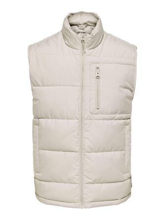 Чоловічий стібаний жилет Only & Sons Onsjake Quilted Vest Otw, сріблястий