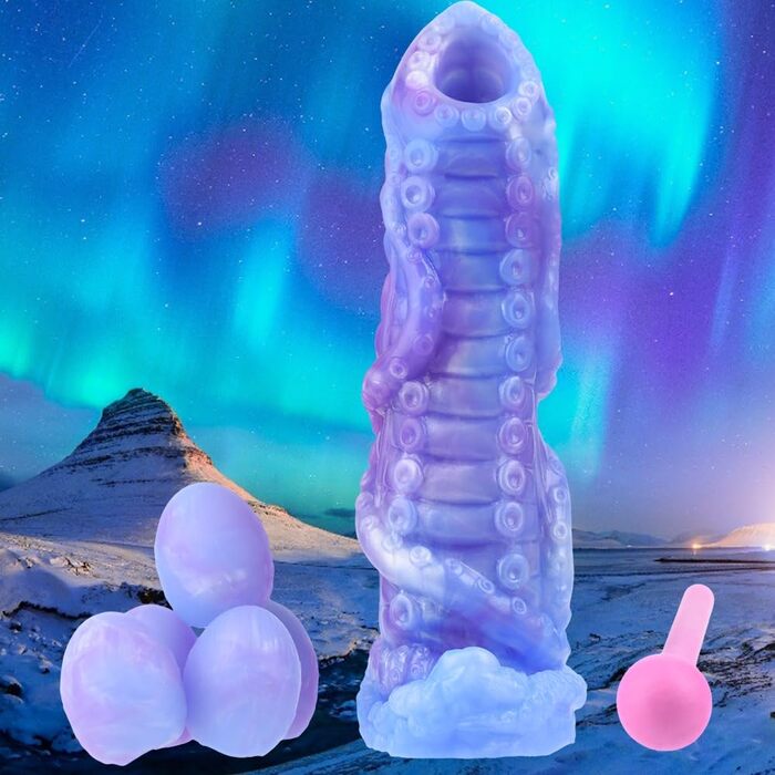 Анальний дилдо Jixaxe Monster Ovipositor з 5 силіконовими яйцями, G-Spot мастубатор, анальний плагін, іграшки для дорослих, SM, для жінок та чоловіків (глибокий фіолетовий)