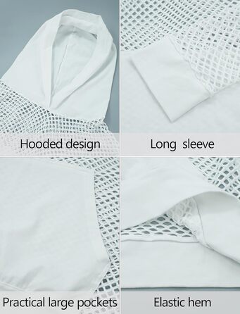 Чоловіча сітчаста сорочка AIEOE, прозора, для клубу, великий розмір XL, білий колір