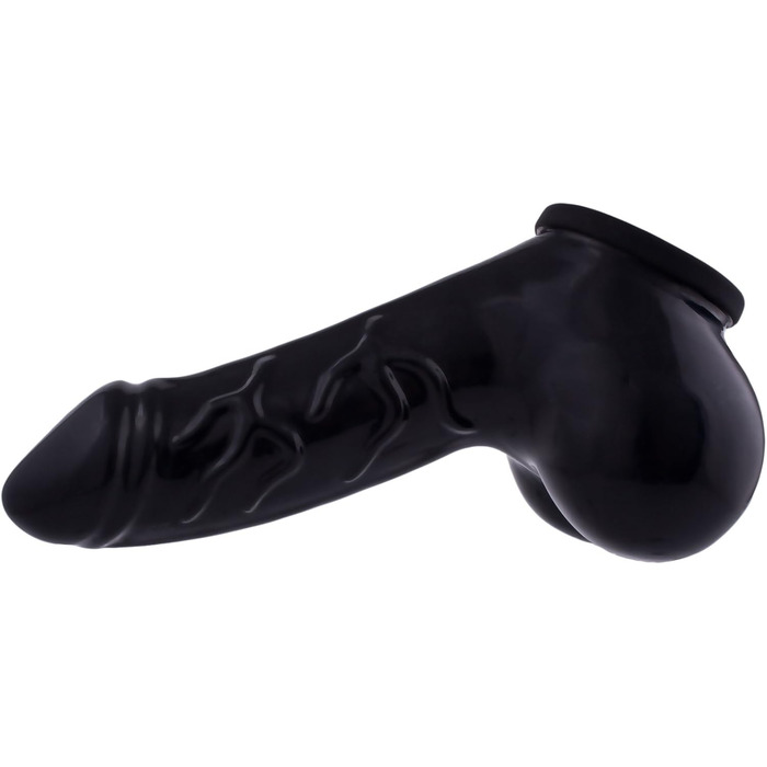 Латексний пеніс-чохол TOYLIE Danny, чорний, довжина 11,5 см - з текстурою, мішком та виразною головкою, виготовлено в Німеччині