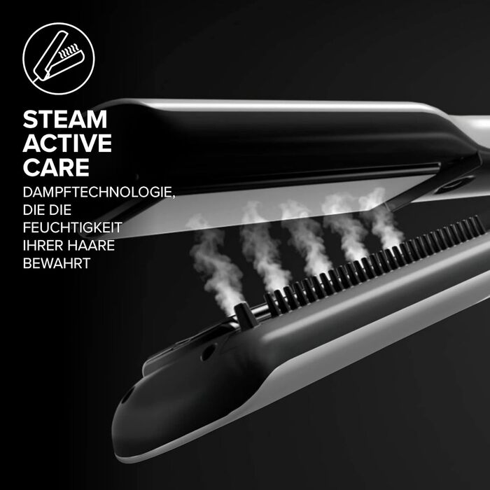 Парова праска для волосся Bellissima Steam Elixir з керамічним покриттям та аргановою олією, 4 режими температури, з термостійким килимком