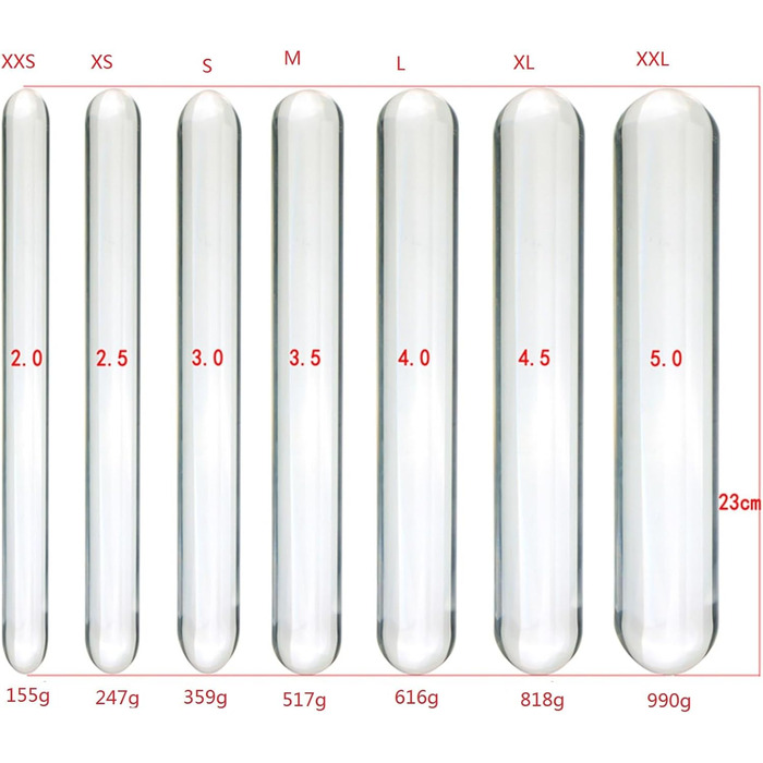 Анальний дилда з прозорого скла, подвійний, XXL - для жінок, чоловіків, пар