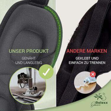 Маска для сну 3D з ефектом пам'яті (Memory Foam) для жінок та чоловіків, світлоізолююча м'яка пов'язка на очі з дорожнім чохлом, чорна