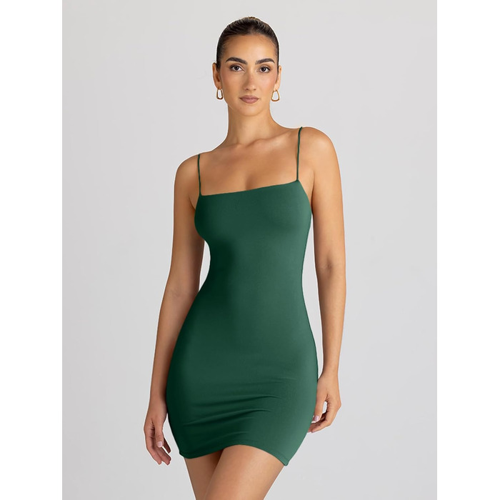Міні-сукня бодікон LILLUORY для жінок 2025, сексуальне літнє плаття, коротке, з відкритим спиною, для вечірок, клубу, тренди, на відпочинок (XS, темно-зелений)