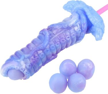 Анальний дилдо Jixaxe Monster Ovipositor з 5 силіконовими яйцями, G-Spot мастубатор, анальний плагін, іграшки для дорослих, SM, для жінок та чоловіків (глибокий фіолетовий)
