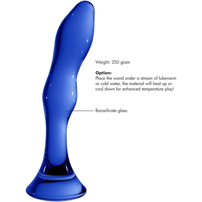 Ділт з боросилікатного скла Shots Chrystalino Galant, блакитний, 15 см