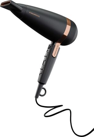 Фен для волосся Grundig HD 8080 2300W з іонною функцією, керамічним покриттям та Smart Sensor, професійний AC-двигун, чорний/розове золото