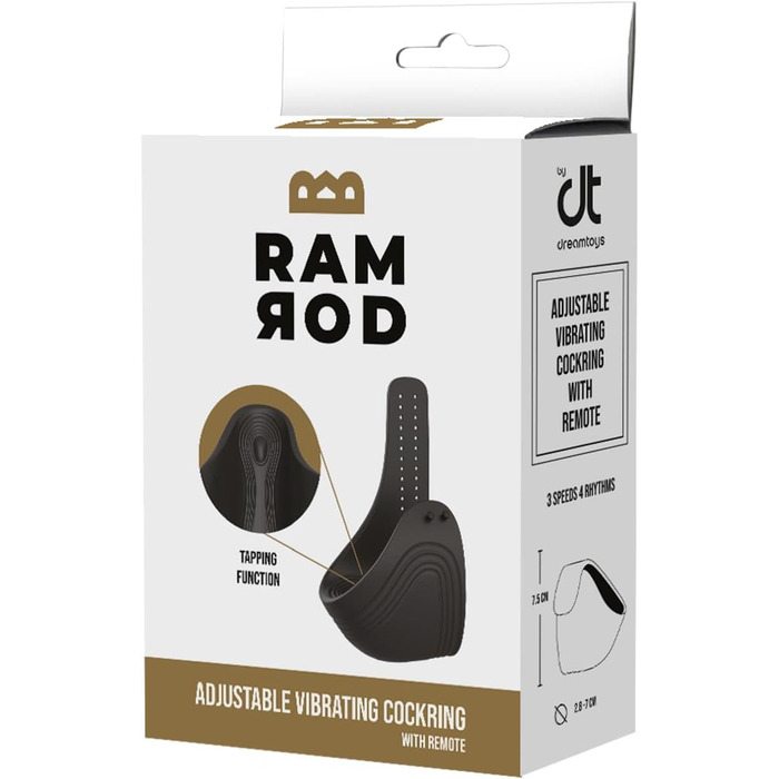 Dream Toys Ramrod: кільце для стимуляції, чорний, 7,5 см