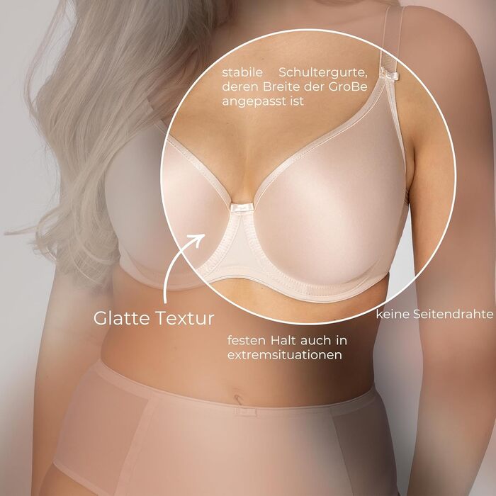 Бюстгальтер з кісточками Glatter Anna Beige 65I – бюстгальтер-мінімайзер для жінок