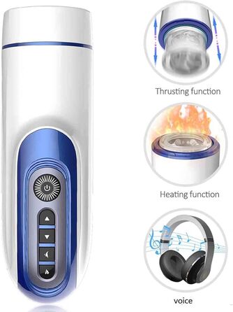 Електричний масажер для чоловіків з 7 режимами вібрації та підігрівом. Стимулятор пеніса. Інтимна іграшка для дорослих.