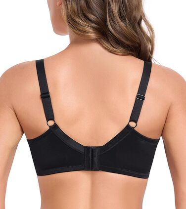 Чорний бюстгальтер Minimizer BH для великих розмірів з мереживом, без пуш-апу, повсякденний, класичний, 90F