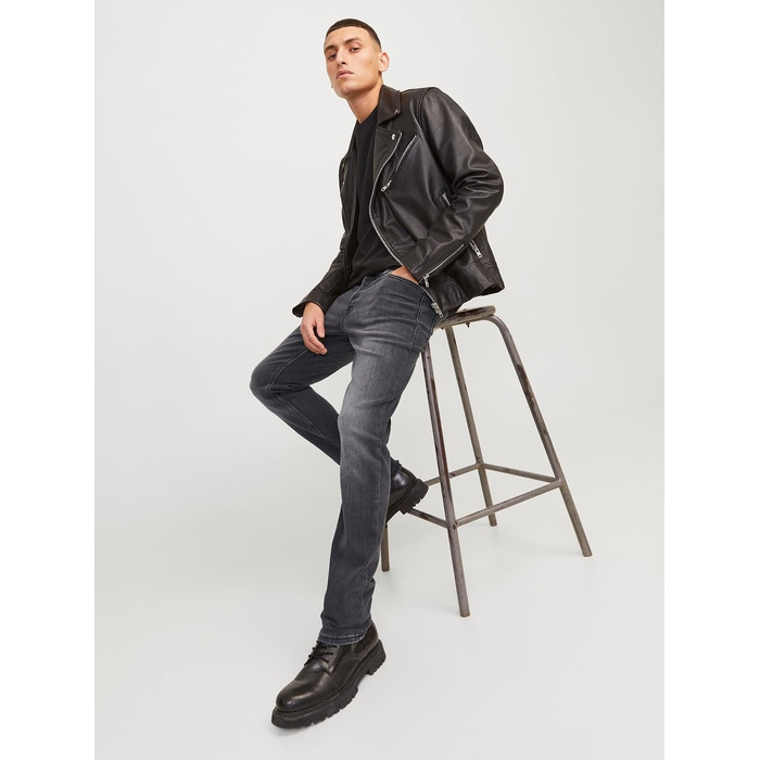 Чоловічі джинси Slim Fit Jack & Jones JJIGLENN чорного кольору, денім