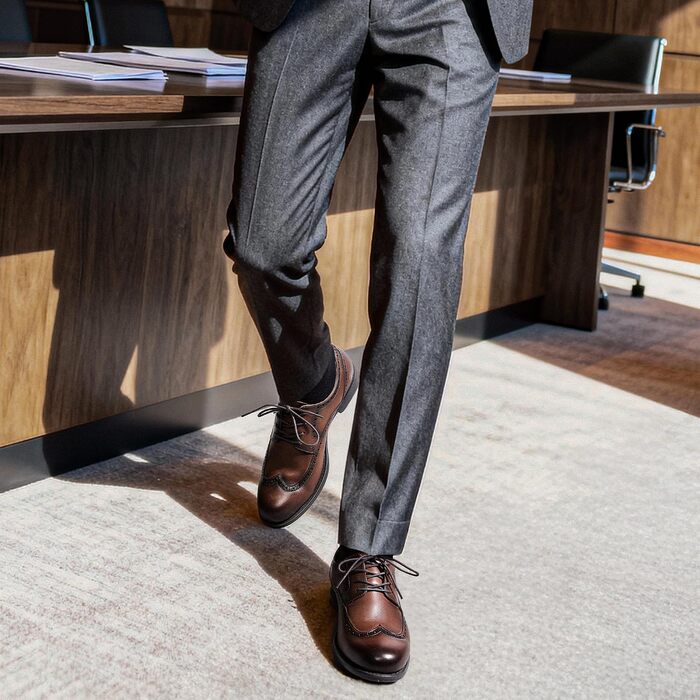 Чоловічі шкіряні туфлі Bruno Marc Brogue Wingtip коричневого кольору, розмір 42 EU