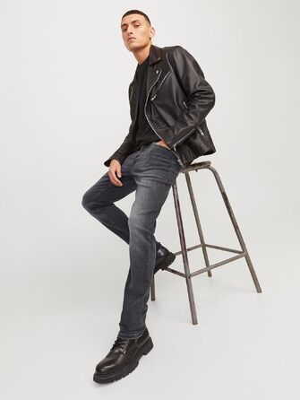 Чоловічі джинси Slim Fit Jack & Jones JJIGLENN чорного кольору, денім