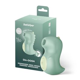 Satisfyer Din-OOOH: вібратор з ефектом тиску та 2 моторами | Кліторальний стимулятор у формі динозавра | Водостійкий (IPX7) | Силіконовий секс-іграшка для жінок