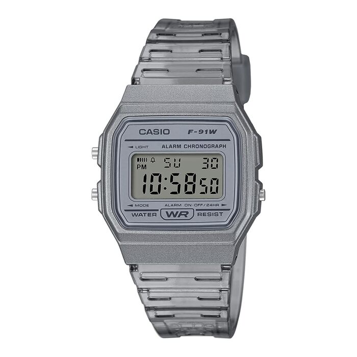 Цифровий унісекс годинник Casio Collection у сірому кольорі