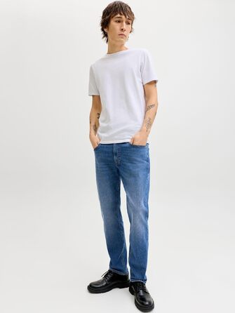 Чоловічі джинси Jack & Jones JJIClark Basic Straight синього кольору, прямий крій, Blue Denim (32W / 32L)