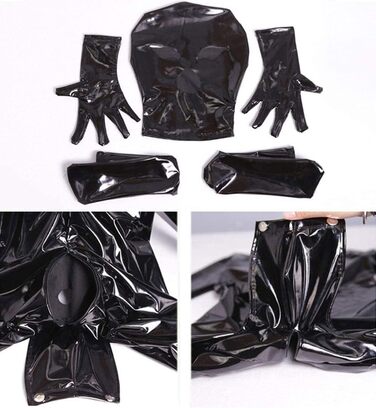 Чоловічий латексний комбінезон IQOAIJ з блискучого лакового шкірозамінника, обтягуючий, на блискавці, з двостороннім застібкою, для клубів та вечірок