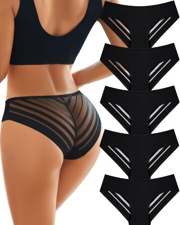 5 шт. труси жіночі мереживні, безшовні, сексуальні, бавовняні, кольори: чорний, білий, кремовий, рожевий, темно-фіолетовий (S)