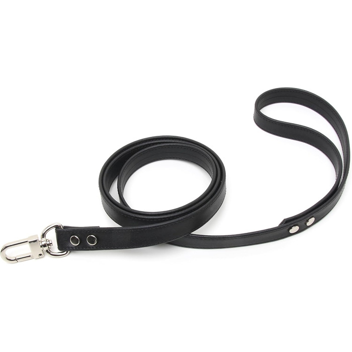 Чокер з кільцем Lalatia для жінок: шкіряний чокер, чорний колір, срібна фурнітура