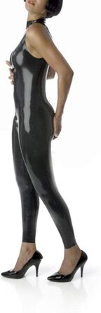Латексний комбінезон з шкіри, без рукавів, чорний, сексуальний, на блискавку, костюм, XL