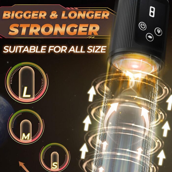 Електричний пеніс-насос Jinqian для збільшення та ерекції: 9 рівнів вакууму, тренажер для чоловіків
