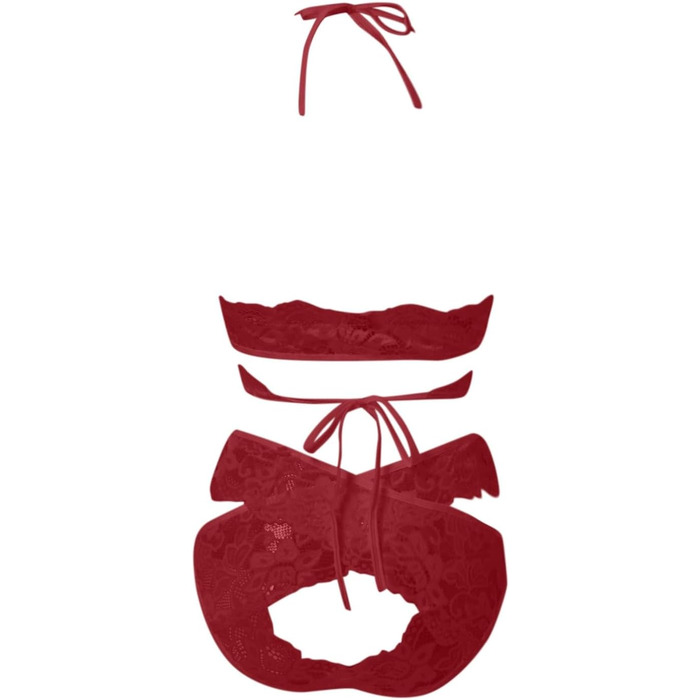 Сексуальна спідниця-боді SRZYMJ з мереживом, V-подібний виріз, червона (A5-L)