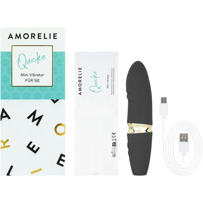 Вібратор AMORELIE Quickie для G-точки – 15 см, водонепроникний, акумуляторний, сірий