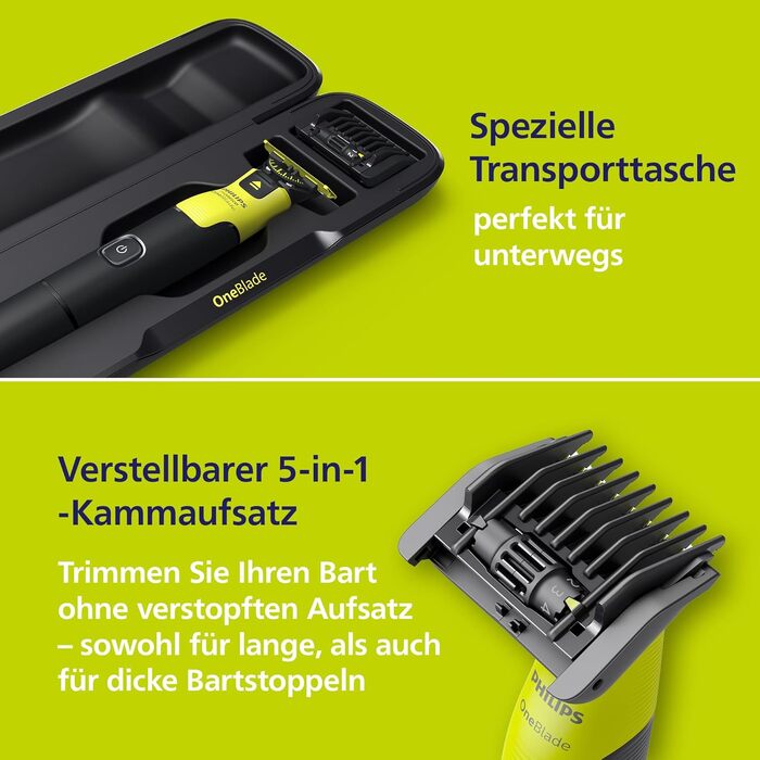 Електричний тример та бритва Philips OneBlade 360 Face & Body з Bluetooth та набором насадок для обличчя та тіла, QP4631/30
