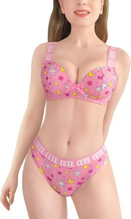 Піжамний комплект LittleForBig для жінок: топ-камізол та танга з бюстгальтером-бралеткою, спортивний стиль, рожевий, XL