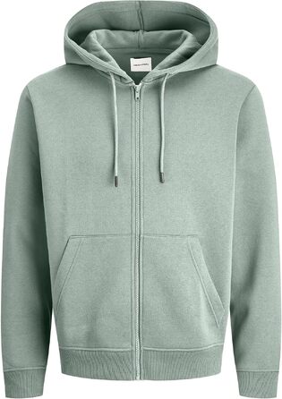 Чоловіча худі на блискавці JACK & JONES одноколірна чорна, розмір XL