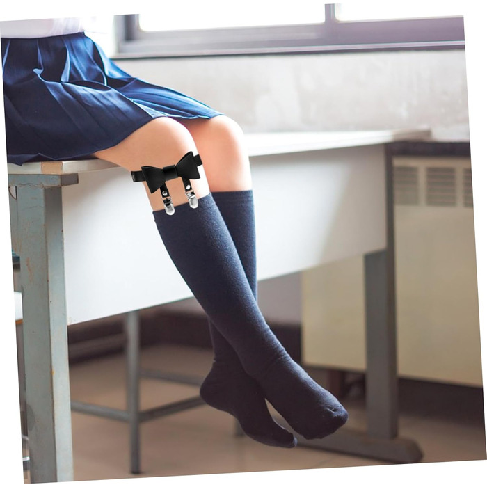 DEARMAMY Петля на ногу, жіночий носовий бандаж, панчошні стрічки, підтяжки для штанів, кліпси для панчіх, ремінь (Чорний, 18.00X10.50X1.00CM)
