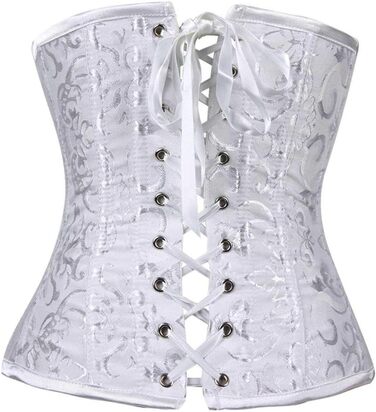 Корсет Everbellus для жінок з 24 сталевими ребрами, для схуднення, корсаж, пояс, під грудьми, без ребер, мідер (S, білий)