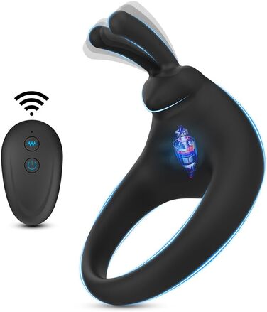 Вібратор для чоловіків Kuaecr - кільце для статевого члена з 10 режимами, силікон, для пар, стимулятор клітора, покращення ерекції