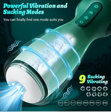 Вібратор для чоловіків з 9 вібраціями та функцією всмоктування, керування через додаток, LZYLWC