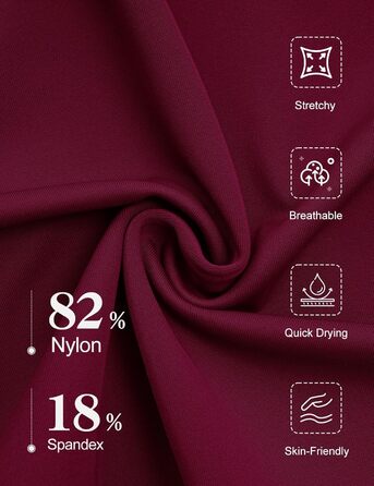 Світшот для жінок Badeanzug: фігуроформуючий купальник з V-подібним вирізом, посилені бретельки, бокові шнурівки (пурпурно-червоний, L)