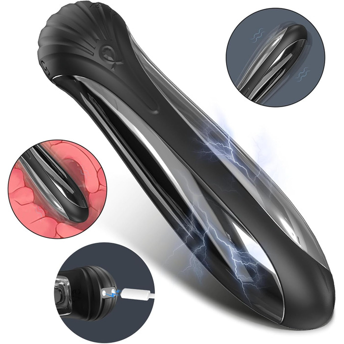 Іграшка для дорослих з вібрацією та електрошоком, 9 режимів вібрації + 3 режими електрошоку, USB-зарядка, для жінок